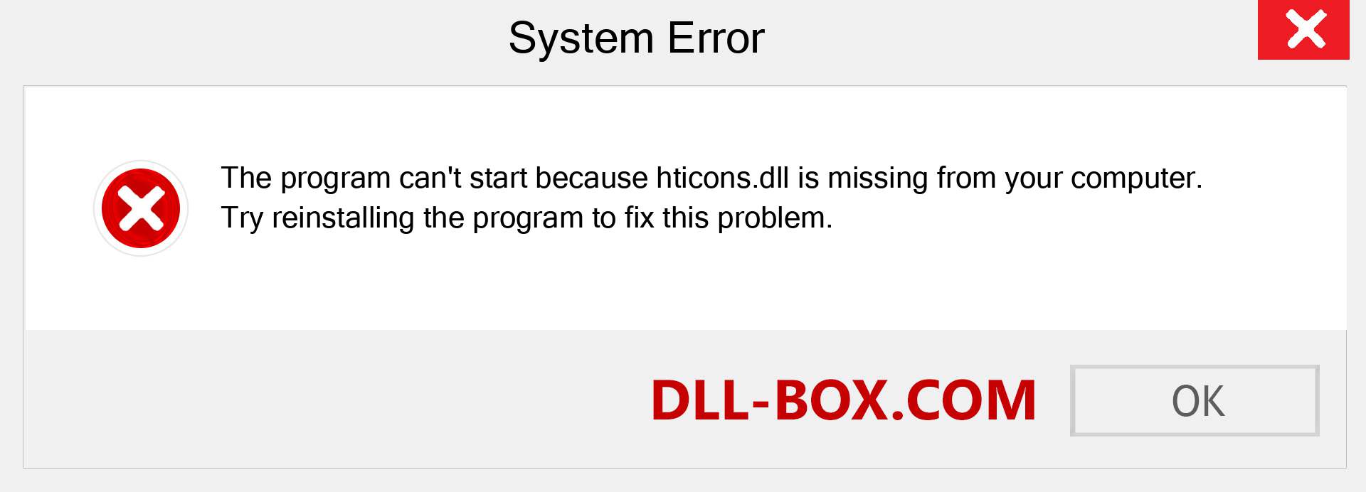  hticons.dll file is missing?. Download for Windows 7, 8, 10 - Fix  hticons dll Missing Error on Windows, photos, images
